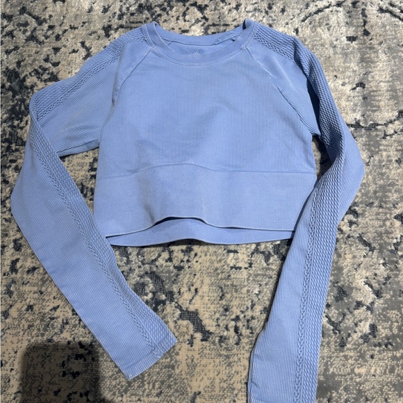 Aerie cropped blue long sleeve size small - Picture 1 of 5